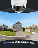 ANNKE 8MP Security Camera 180°Panoramic Dual Lens outdoor poe camera 4k AI Human Detect Two Way Audio Weatherproof 8MP IP Camera