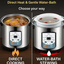 9L Electric Stew Cooker with Ceramic Water-Bath Insert, Stainless Steel Inner Pot, Dual Cooking Modes, 24H Timer, 7-Level Keep W - M & M Global
