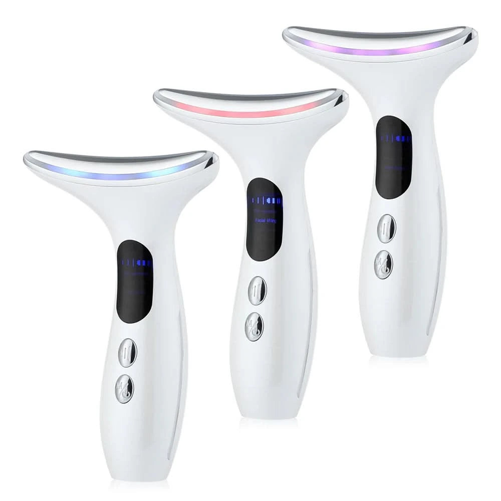 Neck Beauty Device EMS Microcurrent Chin Facial Lifting LED Firming Rejuvenation Anti Wrinkle Skin Care Face Massager - M & M Global