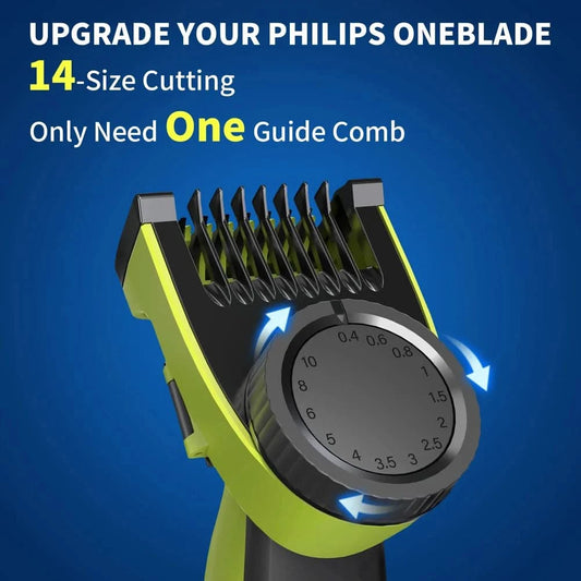 Trimmer Clipper Guide Comb 0.4 To10 MM Shaver Cutter Head Accessories QP2520 QP2530 QP2630 QP2620 14-length Adjustable Kit - M & M Global