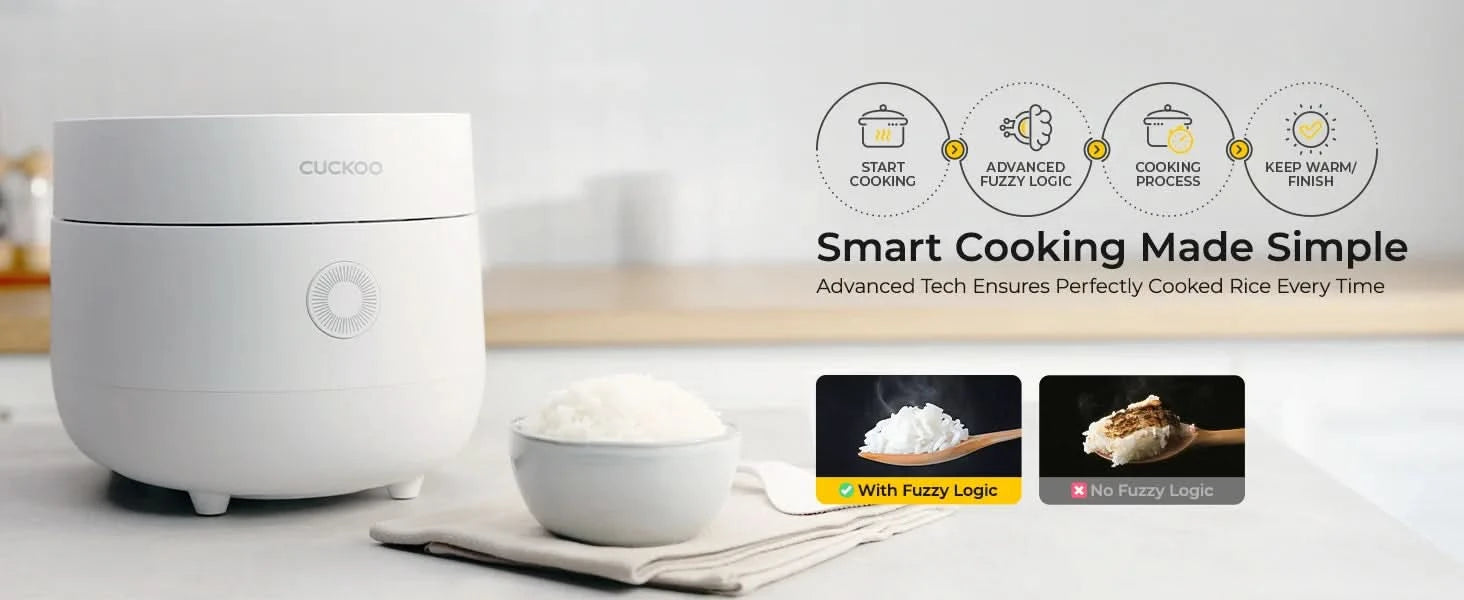 Rice Cooker 6 Cup Uncooked / 12 Cup Cooked, Modern Fuzzy Logic Rice Cooker Small with Delay Timer & Keep Warm Setting, Versatile - M & M Global