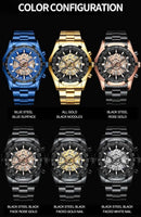 BINBOND Mens Quartz Watches Top Brand Luxury Stainless Steel Waterproof Hollow Out Blue Big Male Wristwatches Relogio Masculino - M & M Global