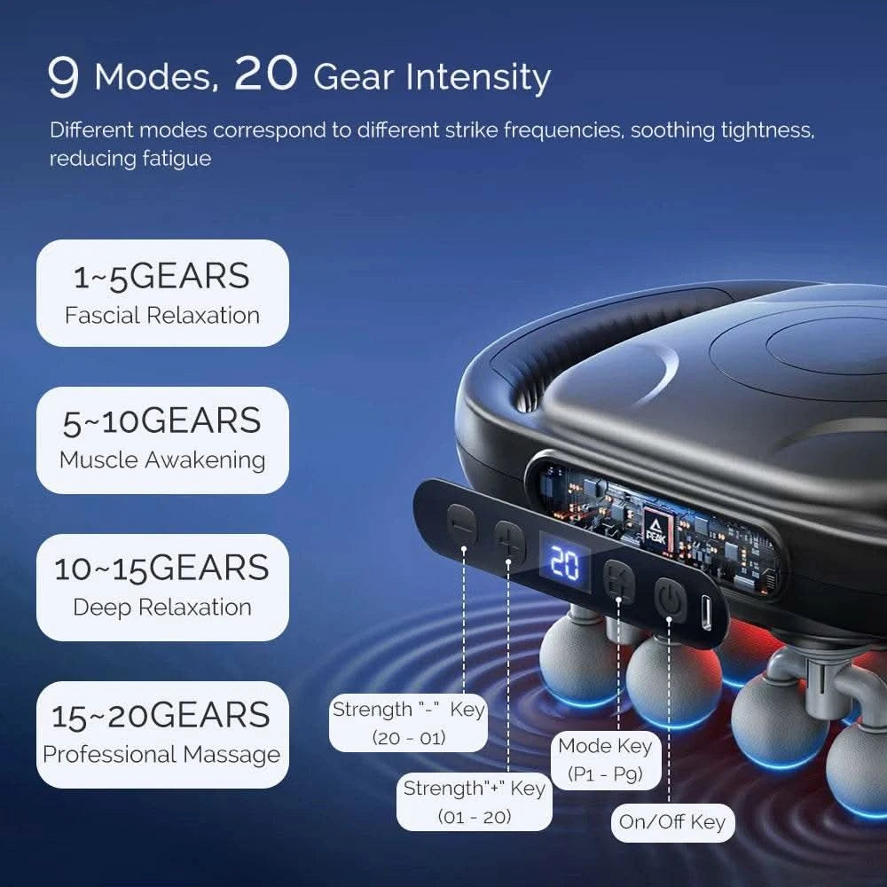 16 Massage Heads Massage Gun Wireless Fascia Gun High Frequency Vibration Back Waist Massager Massager Neck Shoulder Masajeador - M & M Global