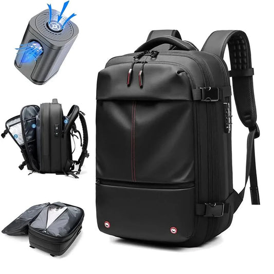 Travel Men 17 inch Laptop Backpack vacuum compression Backpack Business Large Capacity school Backpack expand outdoor backpack - M & M Global