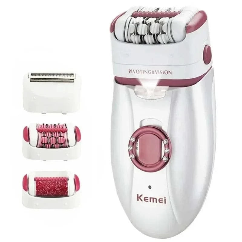 3in1 Electric Women Epilator Female Shaver Leg Body Hair Removal Lip Chin Depilatory Lady Bikini Trimmer Facial Hair Remover - M & M Global