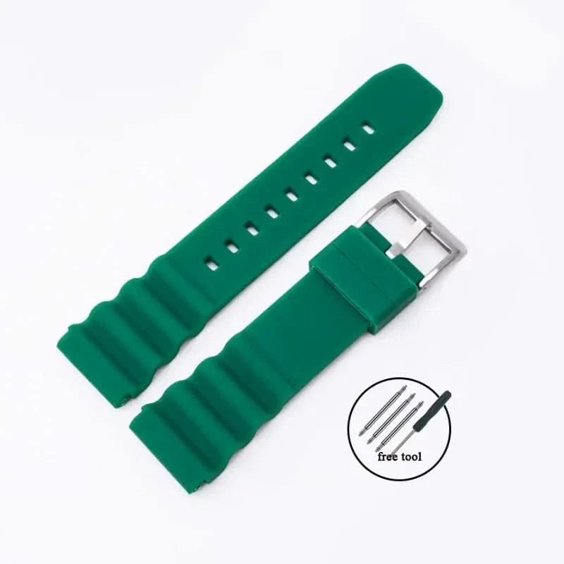 Silicone Watch Band 20mm 22mm For Rolex SUBMARINER Waterproof Diving Bracelet For Citizen For Seiko SKX007 SRP777J1 Sports Strap - M & M Global