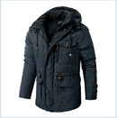 LZLLTT Men Winter Warm Parkas Mens Fleece  Jacket Parkas Men Casual Cotton Outdoor Fur Trench Padded Jackets Coats