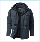 LZLLTT Men Winter Warm Parkas Mens Fleece  Jacket Parkas Men Casual Cotton Outdoor Fur Trench Padded Jackets Coats