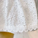 2PCS Kids Sets Summer Girl Clothes Children Hollow Lace Sleeveless Tops Shorts Set Fashion Baby Girl Cardigan Fake Two Suit - M & M Global