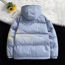 Men's Double-sided Popular Hooded Coat Clothing Hip-hop Winter Leather Coat with Letter Pattern Bubble Coat Large Size 8XL
