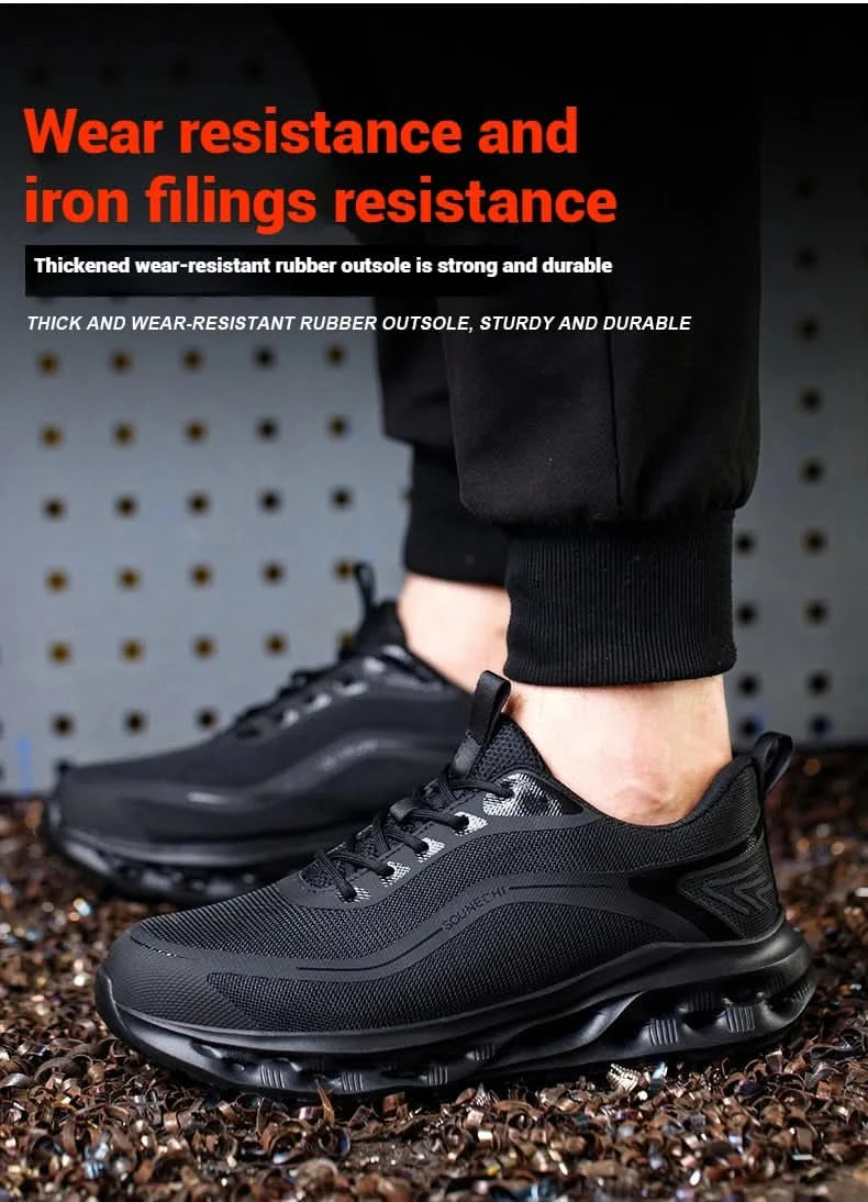 Men's Safety Shoes Anti-Impact Anti-Piercing Lightweight Work Boots Lightweight Breathable Sporty Design for Outdoor Work Shoes