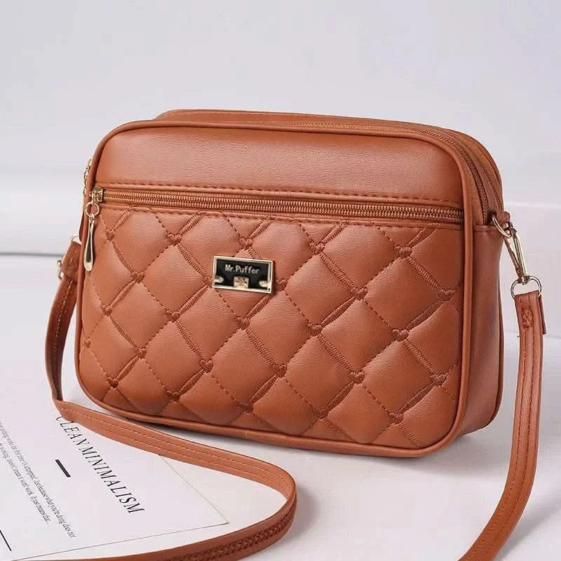2025 Women's One Shoulder Small Square Handbag New Cross Border Foreign Trade Lingge PU Crossbody Versatile Small Messenger Bag - M & M Global
