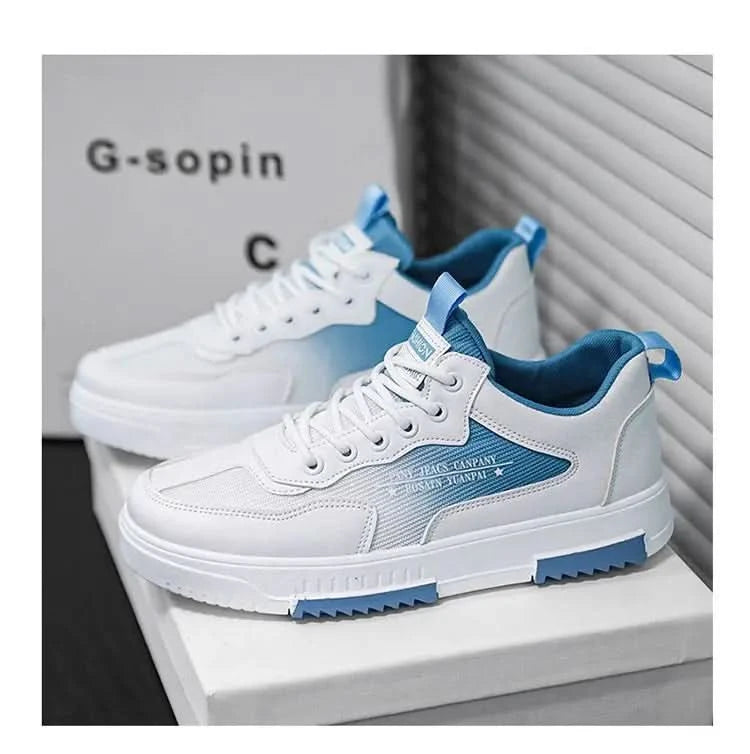 Versatile white shoes men's new 2025 summer casual breathable mesh board shoes fashionable sports height increasing men's shoes - M & M Global