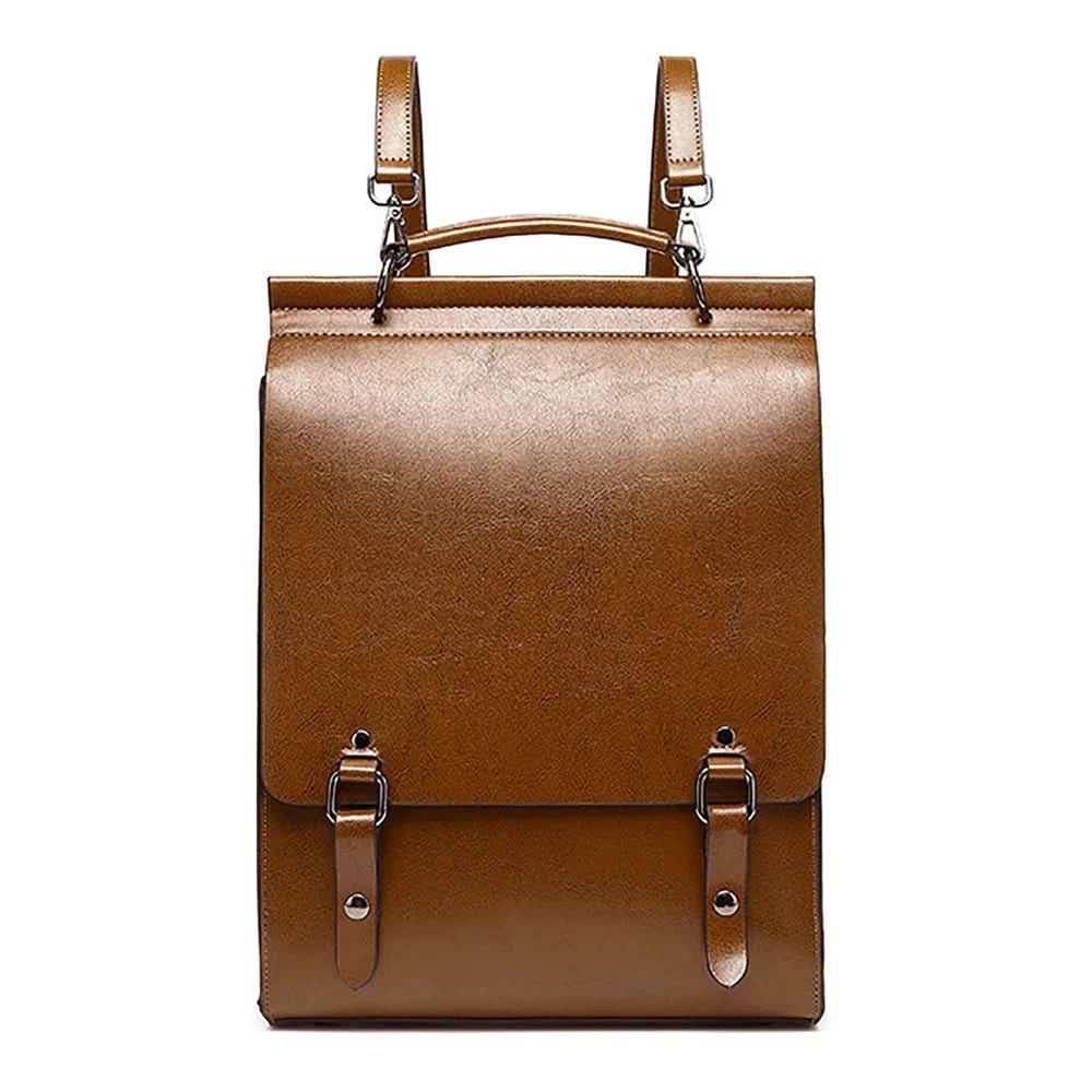 Genuine Leather Women Backpack Cross Body Bag Book School Bags Real Cowhide Lady Female Laptop Daypack Messenger Shoulder Bags - M & M Global