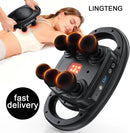 LINGTENG Massage Gun Deep Tissue Massager - 6 Heads, 9 Gears 4 Modes, Handheld Back Muscle Percussion, Perfect Gift
