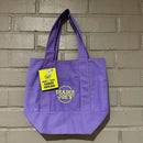 Trader Joe's 2-Pack Reusable Tote Bags - Orange & Purple Canvas Shopping Bags, Durable Grocery Tote for Farmers Market