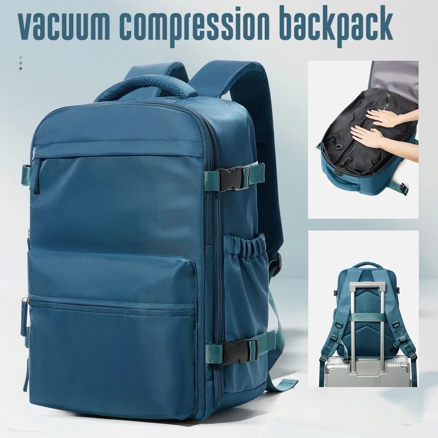 Vacuum Backpack Travel Bag for Men Large Capacity airback Backpack Business Laptop Backpack Women Expandable Backpack School Bag - M & M Global