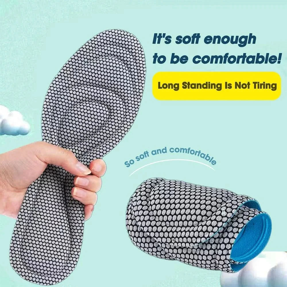 NEW 4Pcs Memory Foam Orthopedic Insoles for Shoes Antibacterial Deodorization Sweat Absorption Insert Sport Shoes Running Pads - M & M Global