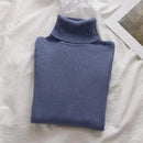 Korean High Collar Knitted Long Sleeve Base Shirt Pure Color Slimming Versatile Underwear Elegant Inner Long Top Women's Fashion