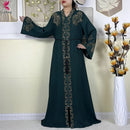New Muslim Abayas For Women Long Sleeved Dress Dubai Lady Elegant Long Dress Islam Clothing African Abaya Loose Robe With Turban - M & M Global