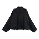 Women's Bomber Jackets Coats Fashion Turn-down Collar Long Sleeve Loose Coats Vintage Female Outerwear Chic Tops