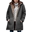 2025wish Women's Fleece Lined Hoodie Pure Color Long Sleeve Zipper Closure Comfortable Fit Sweatshirt for Autumn And Winter