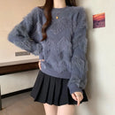 Solid Color Pullover Sweater Women's Autumn and Winter Fashion Long-sleeved Bottoming  Top