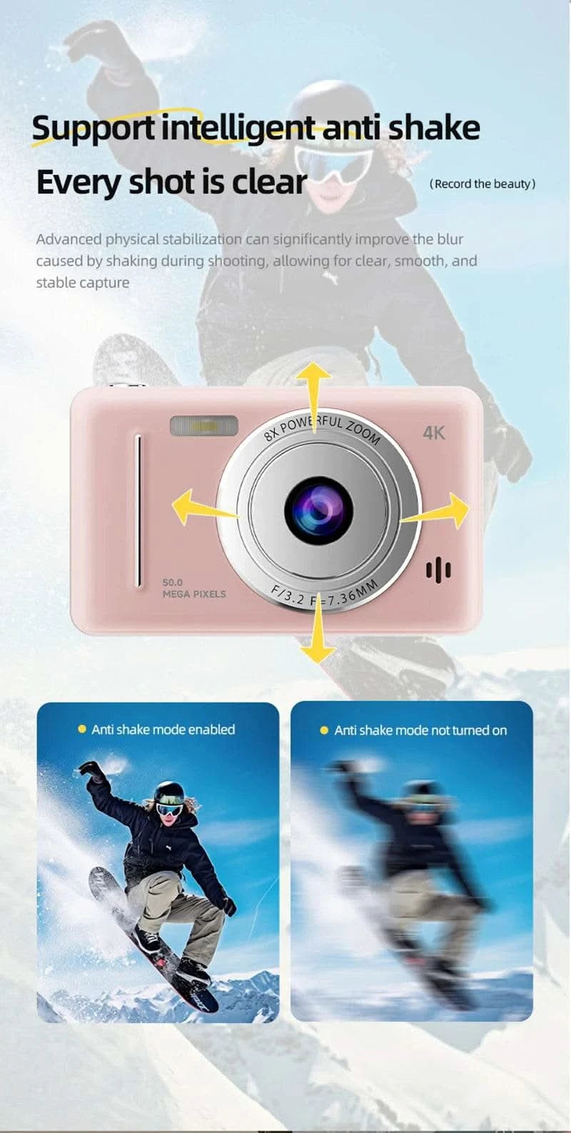 4K Digital Camera 5000W Pixel Retro CCD Portable Card Camera Entry-level Camera Dual Camera Flash 50 Million Pixels Auto Focus - M & M Global