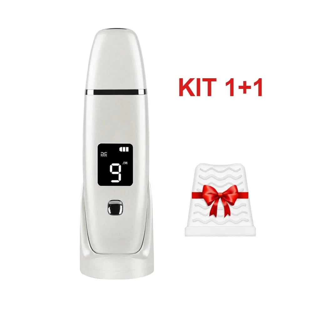 Ultrasonic Skin Scrubber Facial Spatula Blackhead Remover Deep Face Cleaning Lift Machine Peeling Shovel Pore Cleaner - M & M Global