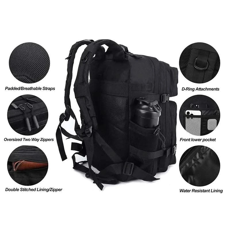 45L Meal Management Backpack for Men Women Tactical Adults Insulated Lunch Athletes Gym Bag Sports Daypacks With Bottle Holder - M & M Global