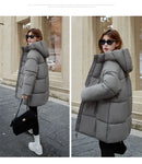 2025 Winter New Down Coat Women Parkas Fashion Long Hooded Outerwear Female Cotton-padded Padded Jacket Loose Ladies Overwear
