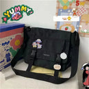 Harajuku Versatile Messenger Bag, Retro Street Crossbody Bag, Student School Canvas Bag,Casual Large Capacity Shoulder Bag - M & M Global