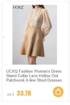 UCXQ Elegant Long Dress Fairy Style Embroidery Lace Patchwork Short Sleeve Waist Party Dresses For Women 2025 Spring Summer 9302 - M & M Global