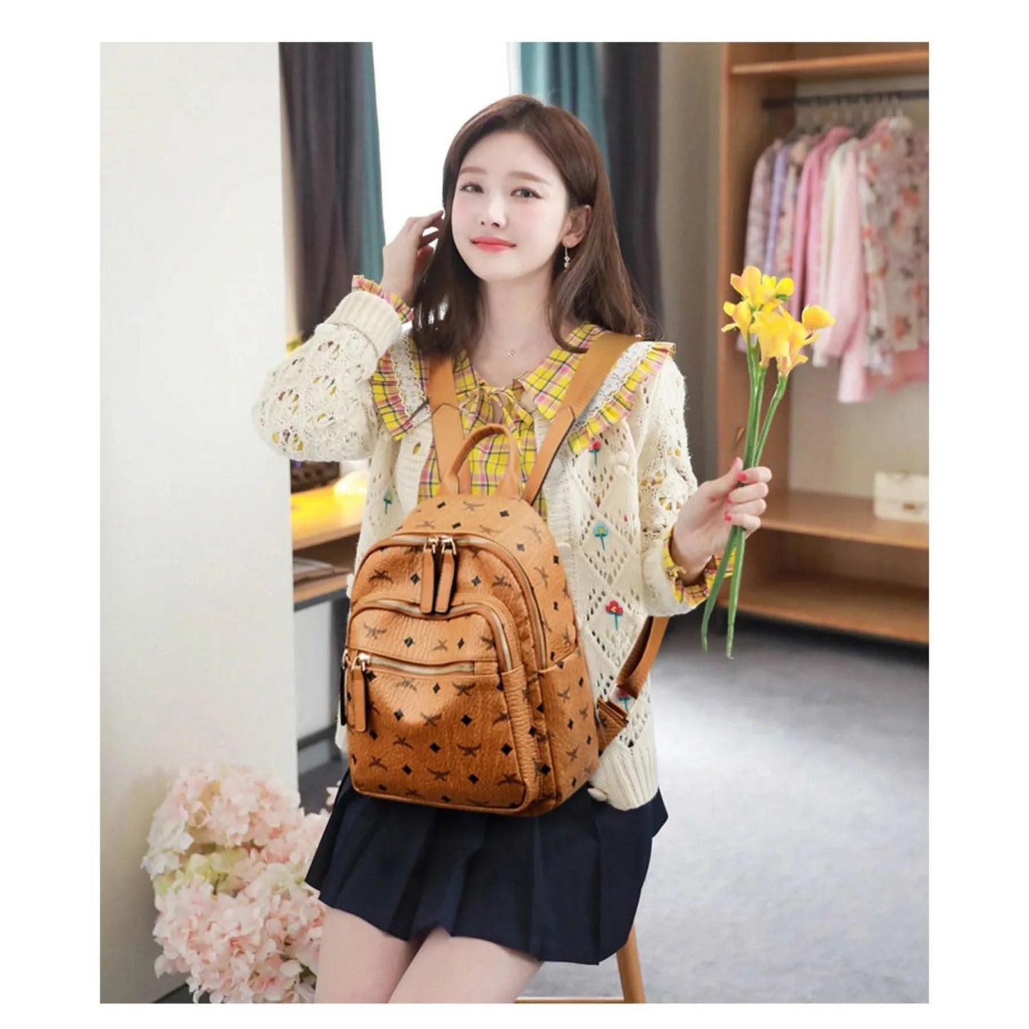 Disney Ladies Backpack Trendy Women's Tote 2025 Mickey Multifunctional Fashion Knapsack Joker Large Capacity Travel Backpack New - M & M Global