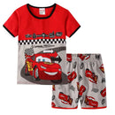 Summer Children Pajamas Set Short Sleeve T Shirt Shorts car Pyjamas Kids Boy Girls Pijamas lightning mcqueen Cartoon Sleepwear - M & M Global