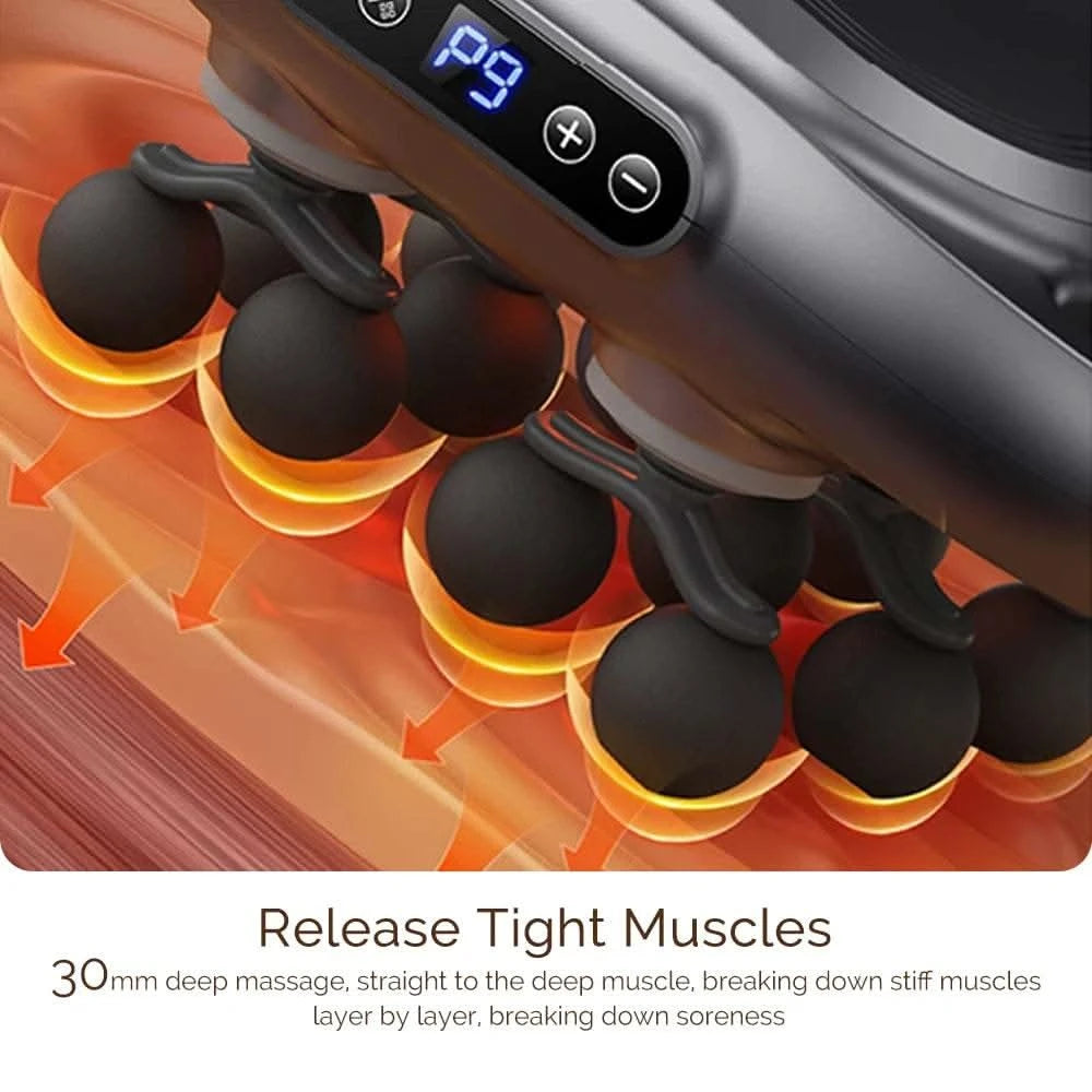 12 Massage Heads Massage Gun Deep Tissue Muscle Wireless High Frequency Vibration Masajeador Body Back Leg Neck Massager - M & M Global