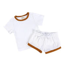 2025 New Style Baby Boy Clothes Sets For Children Kids Girls Clothes Ribbed Solid Cotton Short Sleeve Tee＋Pants Toddler Clothing - M & M Global