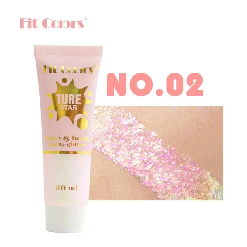 Facial&body Chameleon High Gloss Glitter Powder Long Lasting Waterproof Stage Party Glitter Eyeshadow Hair Face Body Glitter Gel - M & M Global