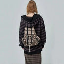 High Quality Korean Style Backpacks Drawstring Design Large Capacity Casual Bookbags Soft Flat Stripe Tote Bags - M & M Global