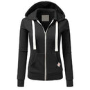 2025 Autumn/Winter New Women Solid Color Fashion Hoodie Long Sleeve Zipper Pocket with Label Outdoor Sports Jogging Clothing