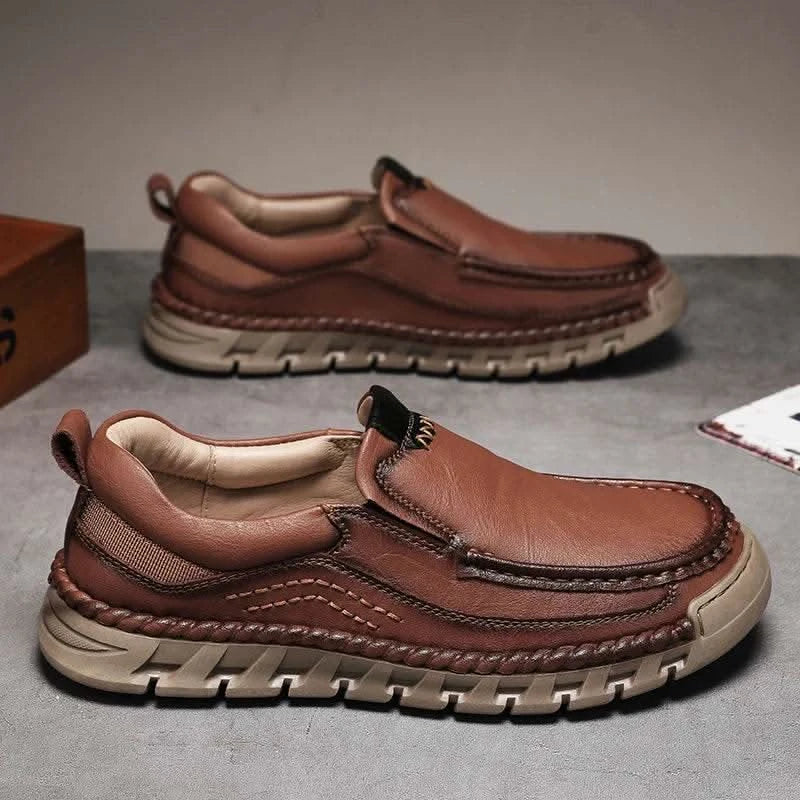 2024 Retro Loafer Genuine Split Leather Classic Shoes Sewing Comfortable Men Casual Slip-on Club Party Shoe Spring Summer - M & M Global
