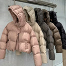 2025 New Fashion White Duck Down Jacket Hooded Women Autumn Winter Warm Over Size Casual Short Thick Outwear Female Coat