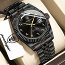 POEDAGAR Fashion High Quality Men Clock Waterproof Date Week Watch For Man Stainless Steel Luxury Quartz Men's Watches Reloj+Box