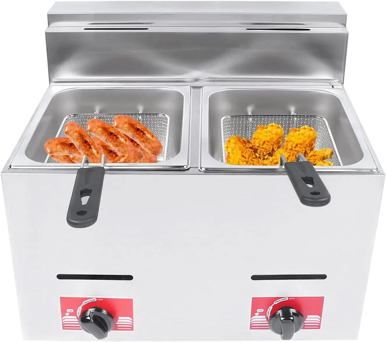 Propane Deep Fryer, Commercial Deep Fryer Propane Outdoor Fryers With Baskets Propane Stainless Steel Outdoor Fish Fryer for Hom - M & M Global