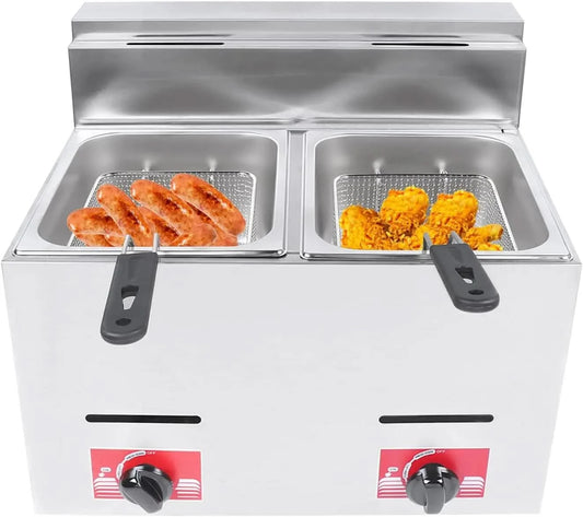Propane Deep Fryer, Commercial Deep Fryer Propane Outdoor Fryers With Baskets Propane Stainless Steel Outdoor Fish Fryer for Hom - M & M Global