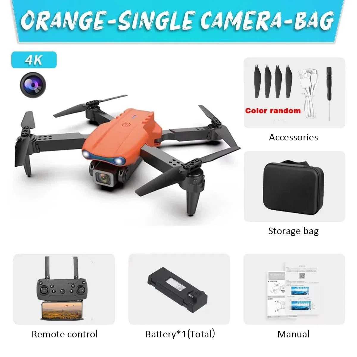 E99Pro Drone HD Professional 4k drone Dual Camera WIFI fpv Aircraft Quadcopte Obstacle Avoidance Aerial Photography Drone - M & M Global