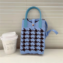Korean Fashion Heart Knitted Mini Square Handbag for Women Small Mobile Phone Shoulder Bags Girls Cute Outdoor Crossbody Bags - M & M Global
