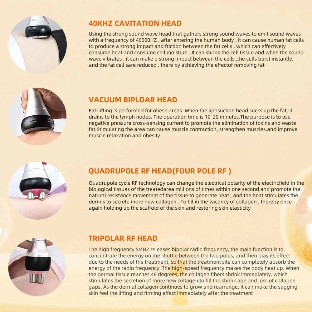 40K 4IN1 Cavitation Body Slimming Machine Beauty Massager Skin Tighten Face Lifting Vacuum Suction With Gel （Fast Shipping） - M & M Global