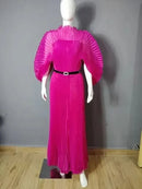 YUDX Pleated 2024 Fall New Handmade Pleated Women's Dresses Loose Plus Size Women's High Smocked Dress Long Dress - M & M Global