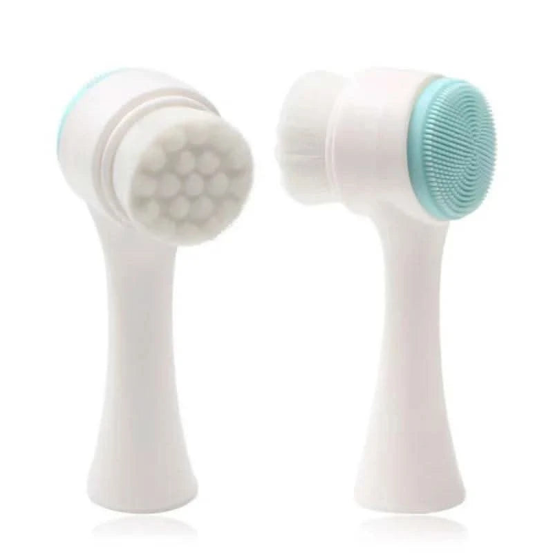3D Bilateral Silicone Facial Cleanser Manual Massage Facial Brush Soft Bristles Silicone Double-Sided Face Brush Cleaning Tools - M & M Global